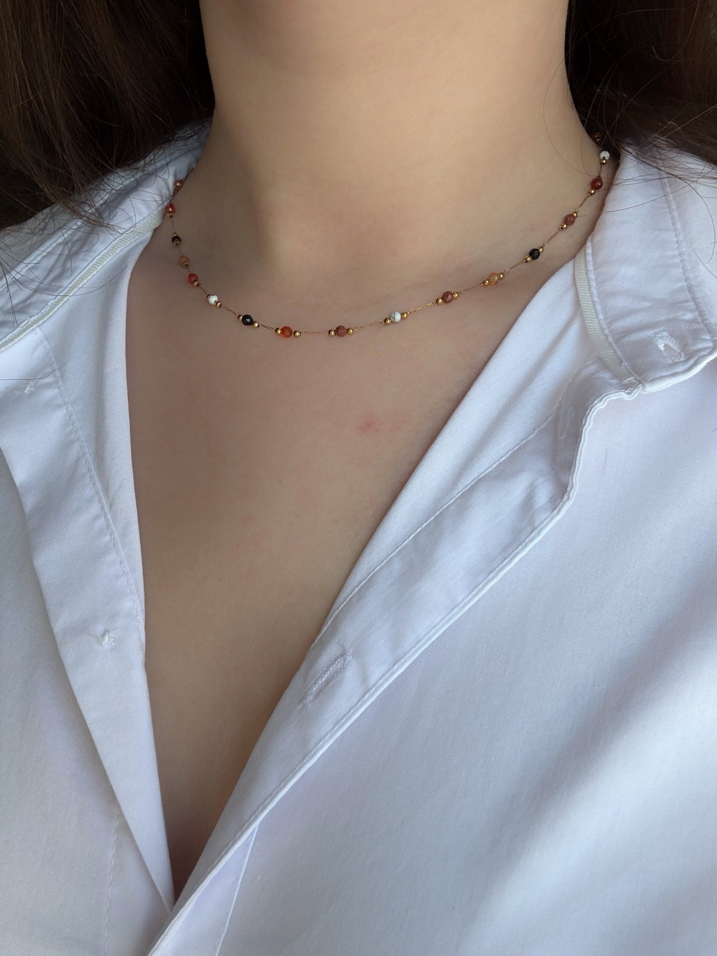 Collier perles colorées - Aurorejewels