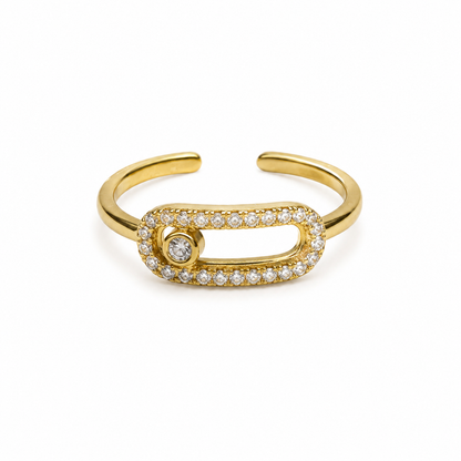BAGUE COULISSANTE STRASS ACIER INOXYDABLE