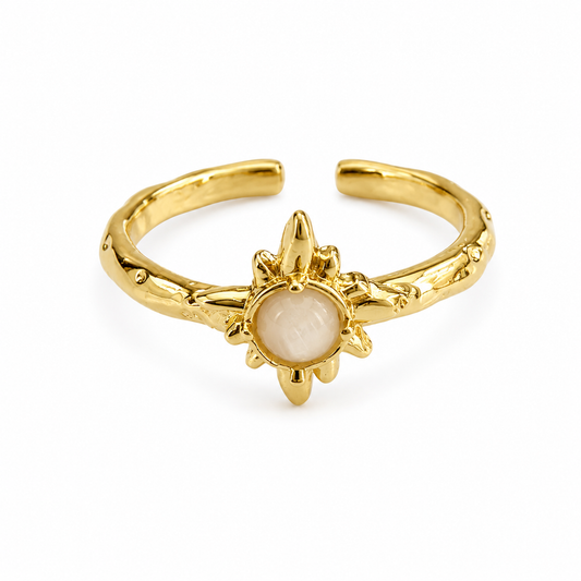BAGUE ÉTOILE ACIER INOXYDABLE DORÉ