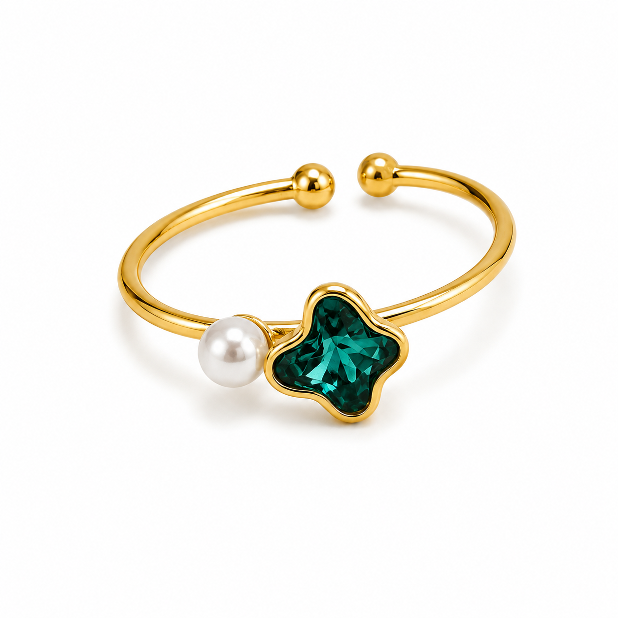 BAGUE PAPILLON BLEU PERLE