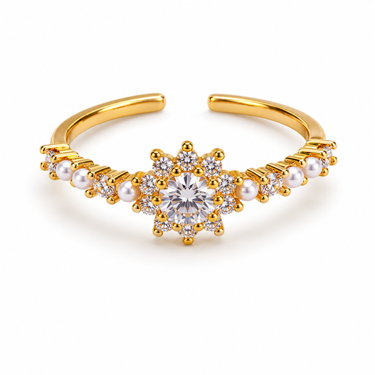 BAGUE STRASS PERLES