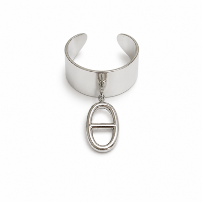 Stainless steel marine chain charm ring