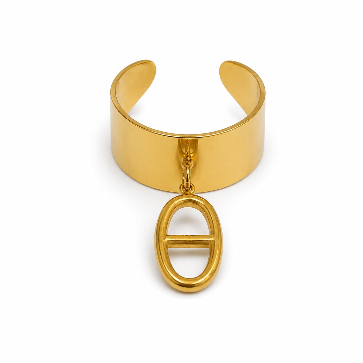 Stainless steel marine chain charm ring
