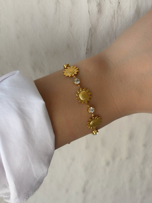 Bracelet tournesol strass - Aurorejewels