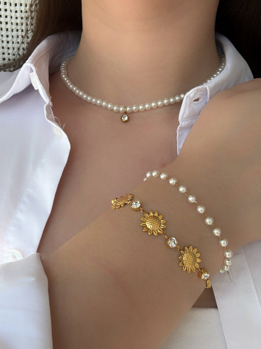 Bracelet tournesol strass - Aurorejewels