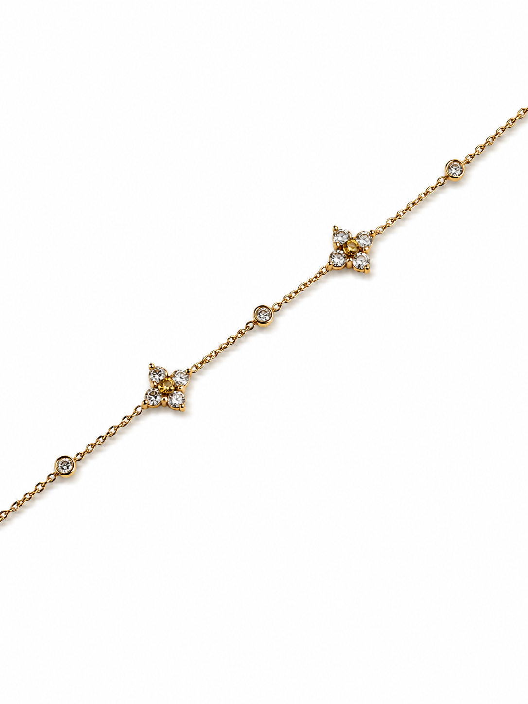 Rhinestone flower bracelet