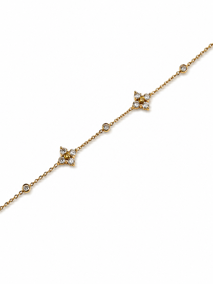 Rhinestone flower bracelet