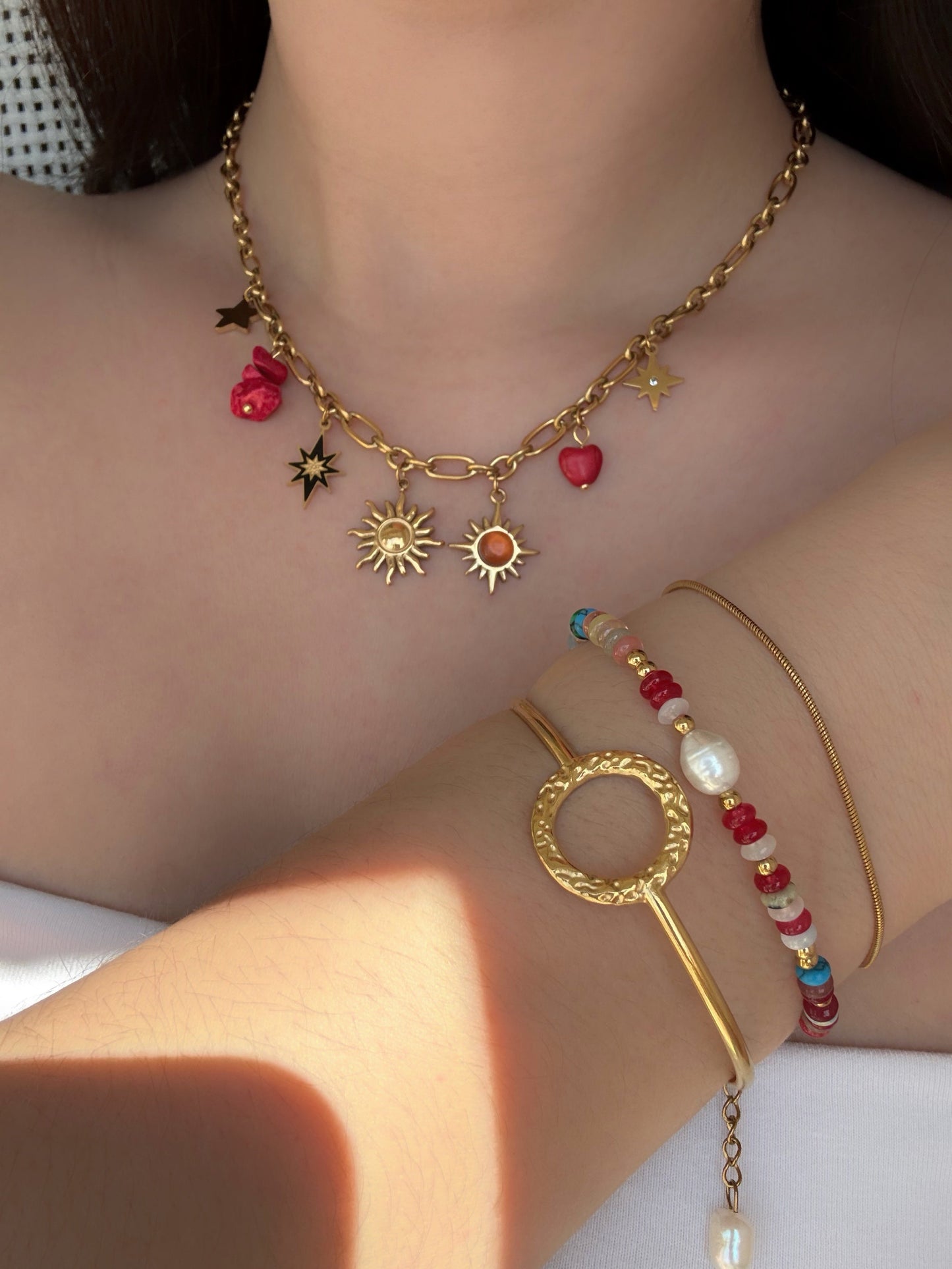 Collier charms acier inoxydable - Aurorejewels
