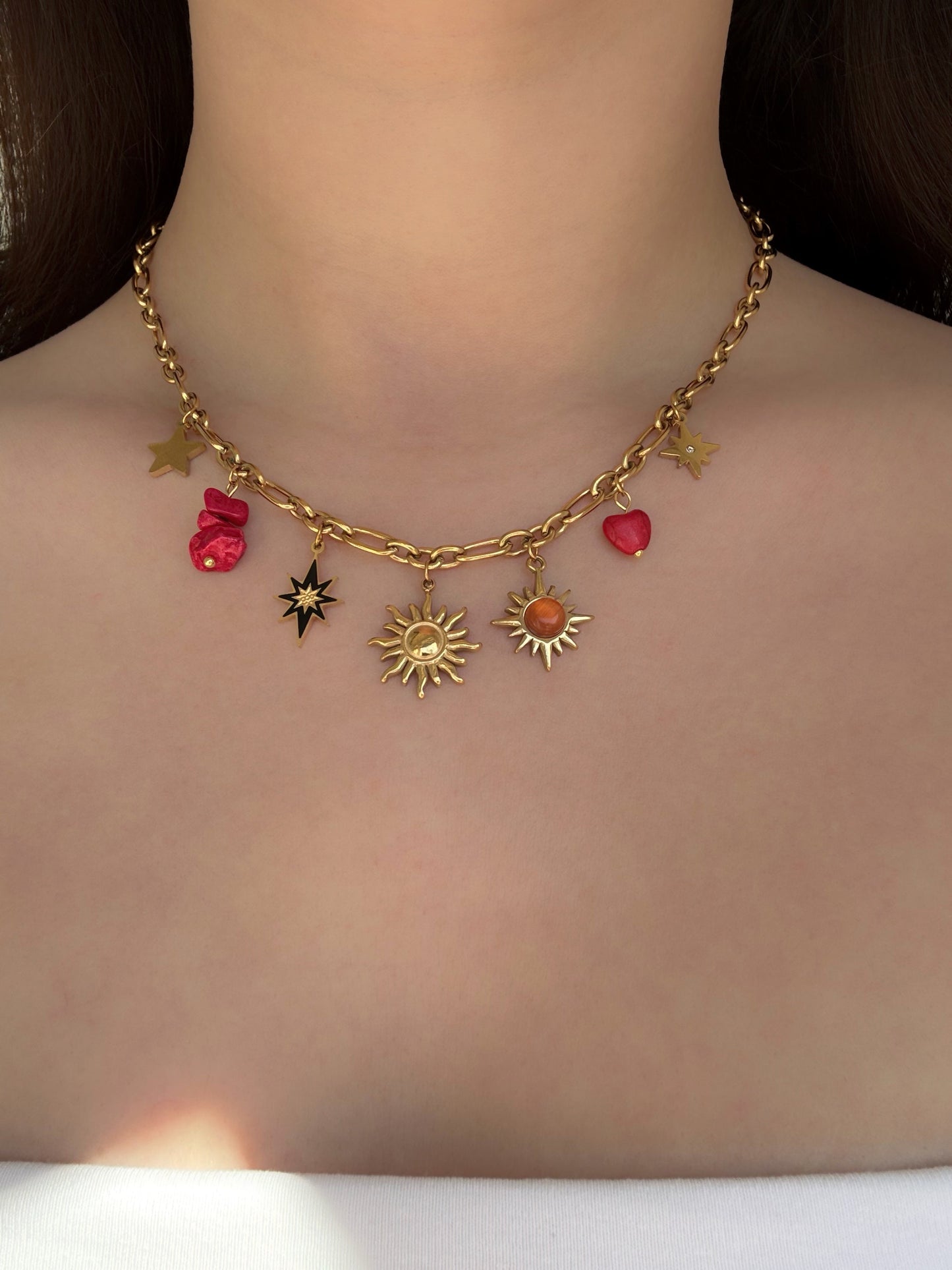 Collier charms acier inoxydable - Aurorejewels