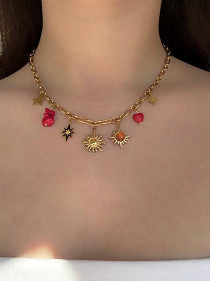 Collier charms acier inoxydable - Aurorejewels