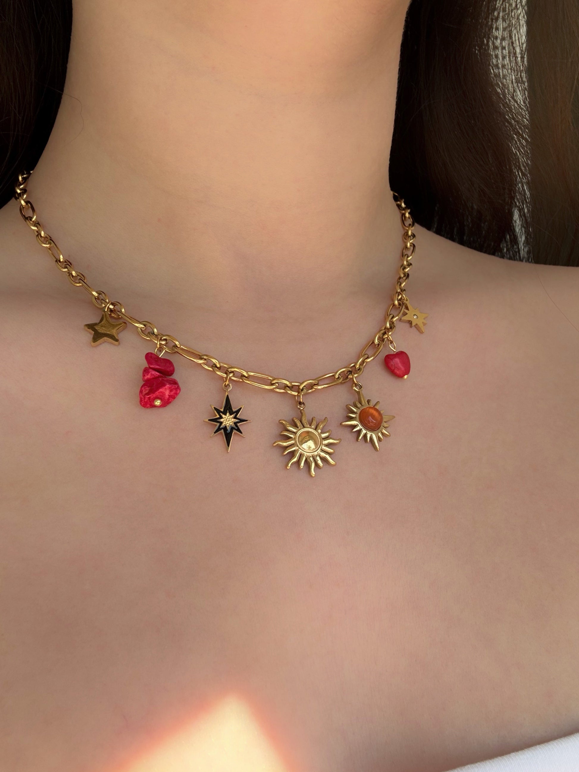 Collier charms acier inoxydable - Aurorejewels