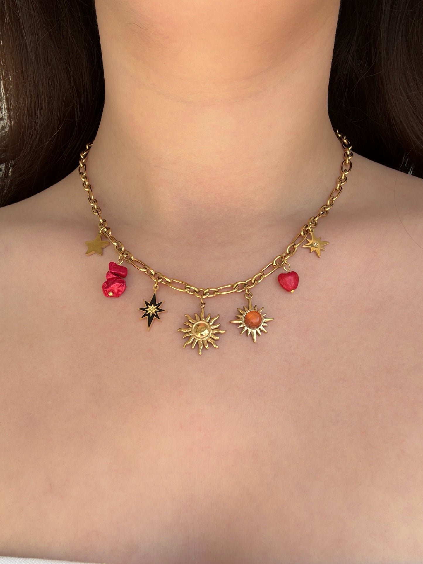 Collier charms acier inoxydable - Aurorejewels