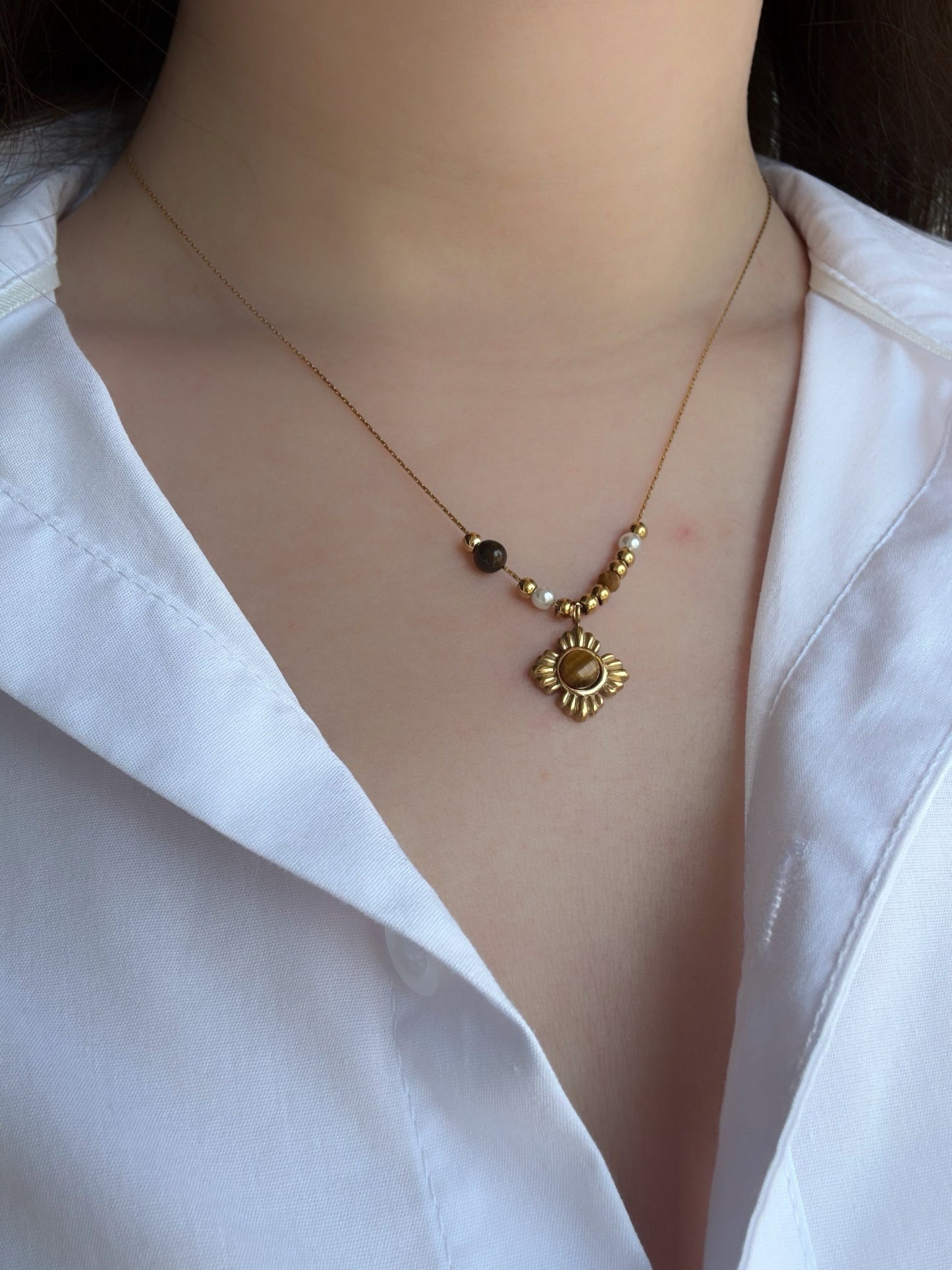 Collier oeil de tigre femme - Aurorejewels