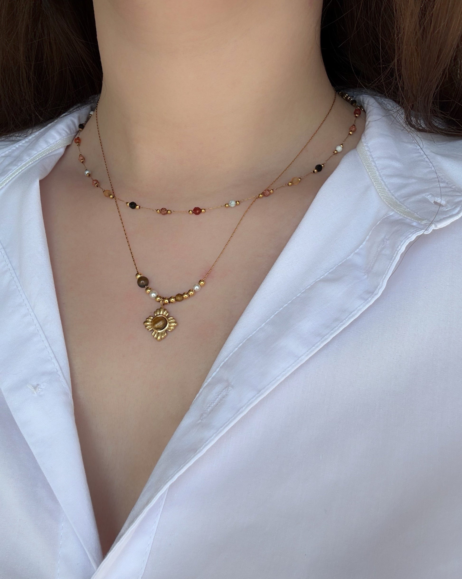 Collier perles colorées - Aurorejewels