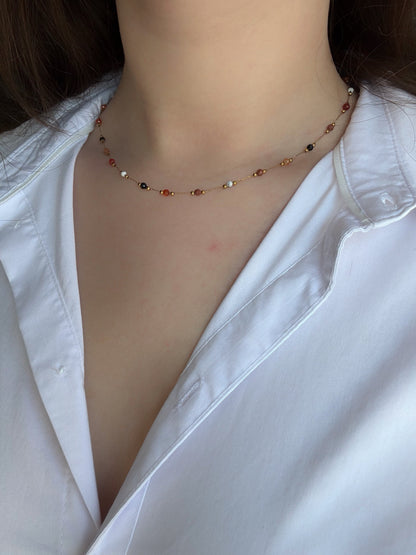Collier perles colorées - Aurorejewels