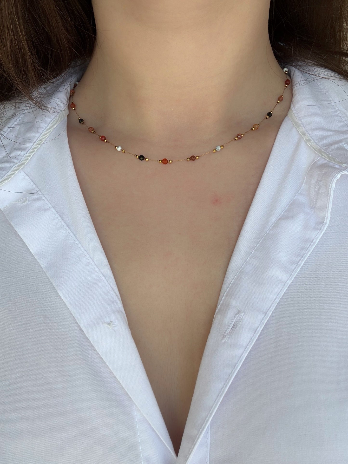 Collier perles colorées - Aurorejewels
