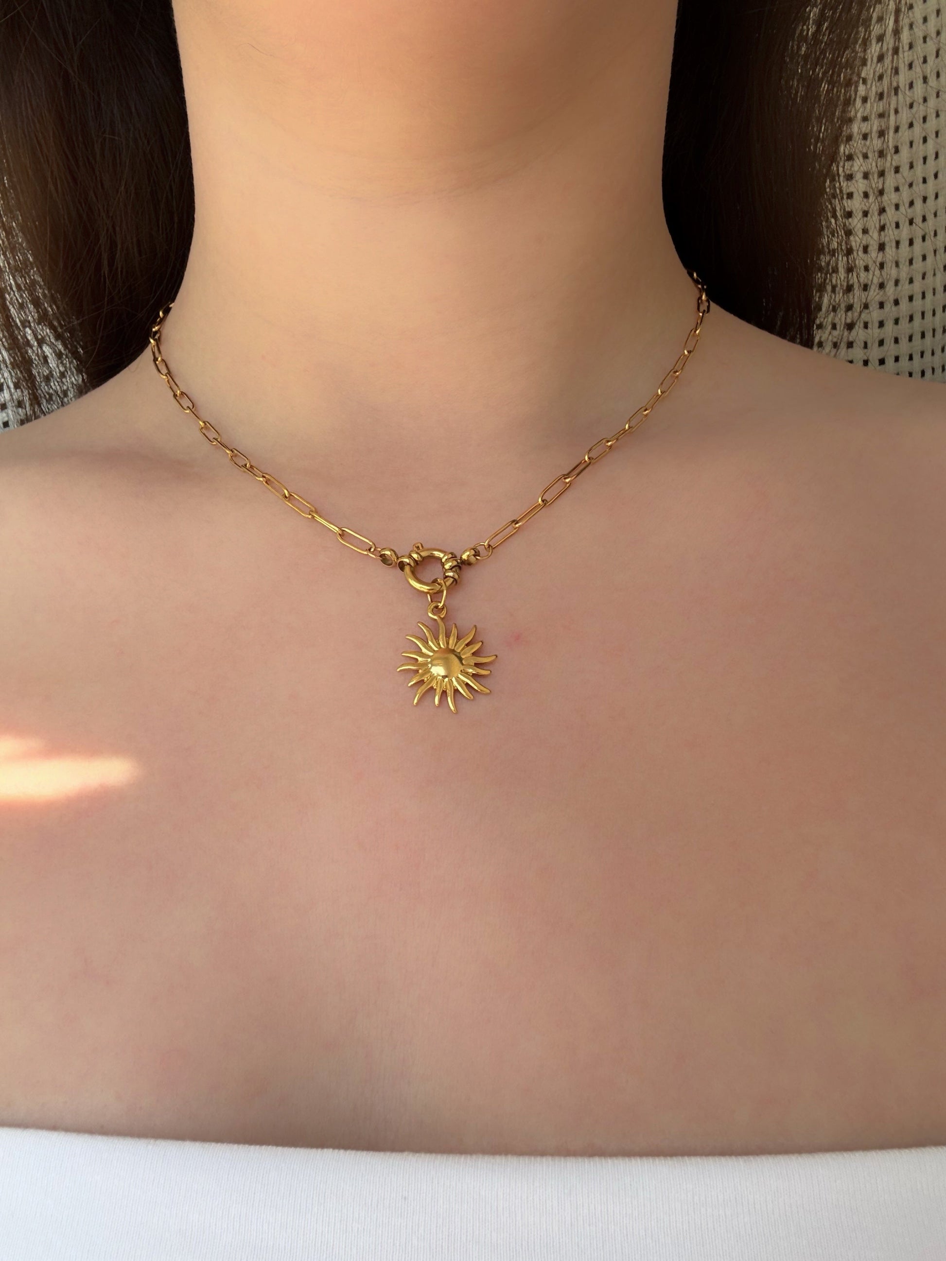 Collier soleil acier inoxydable - Aurorejewels