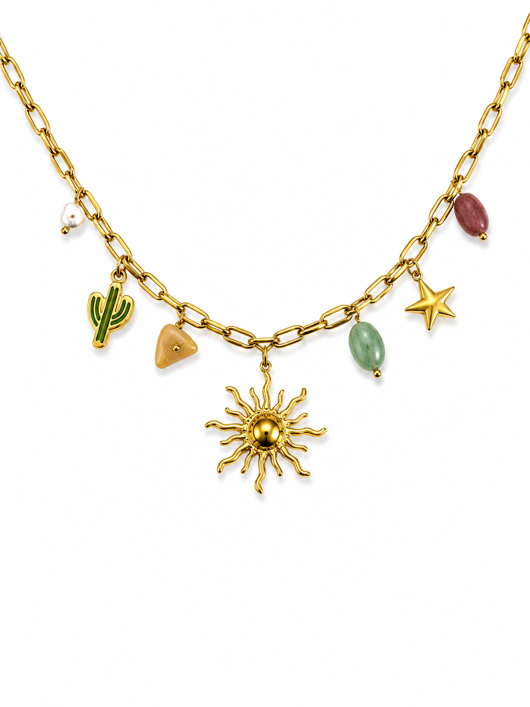 Charm necklace, cactus