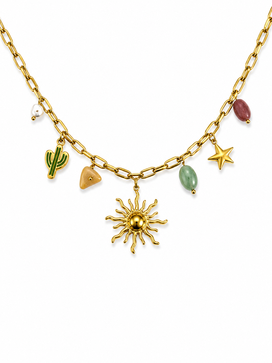 Collar con dije, cactus