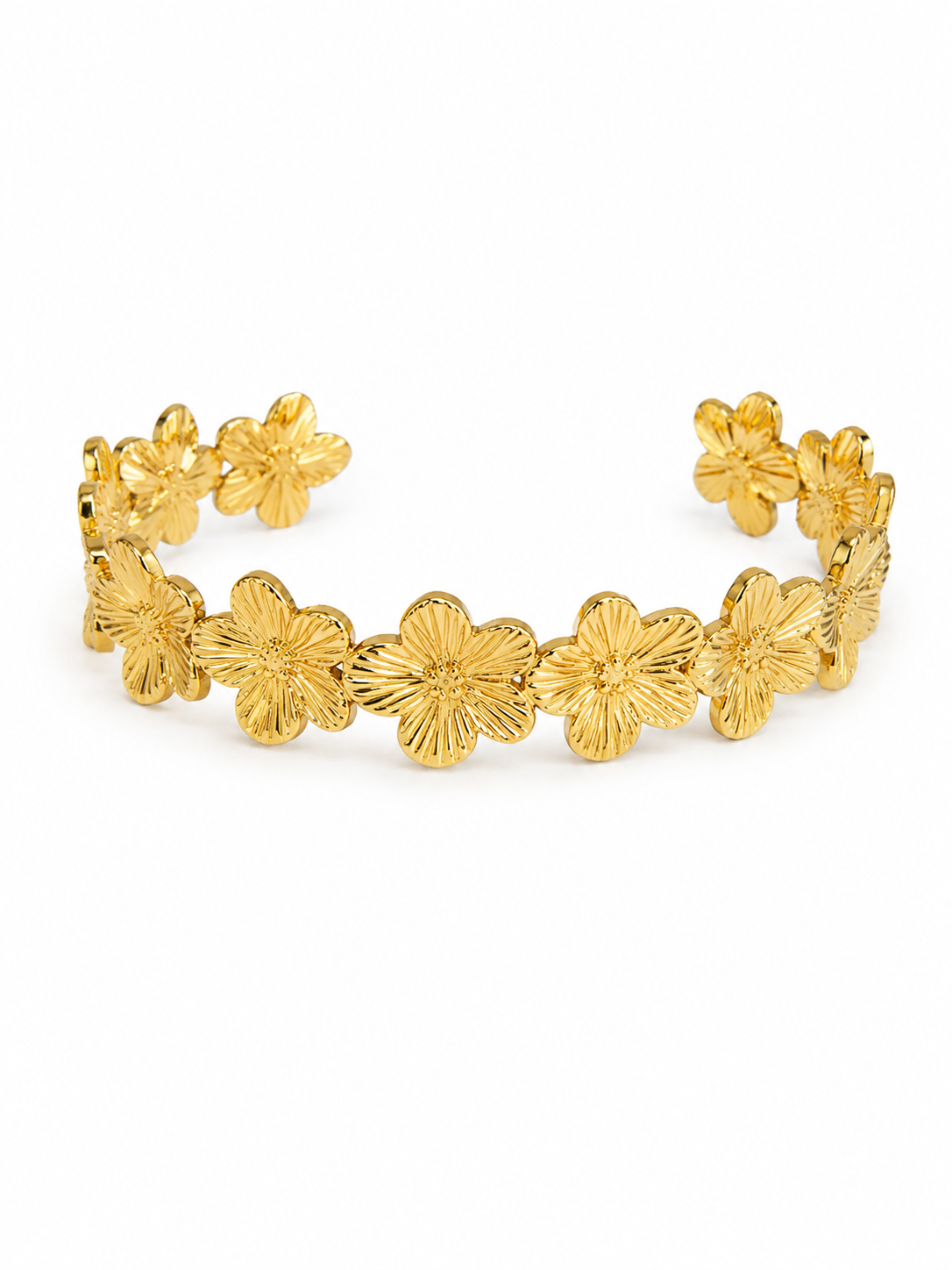Flower bangle bracelet